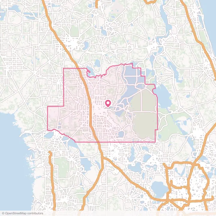 Map of the flower delivery area in Marion County, Florida