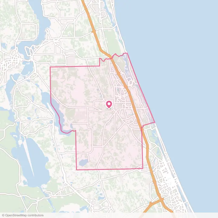 Map of the flower delivery area in Flagler County, Florida