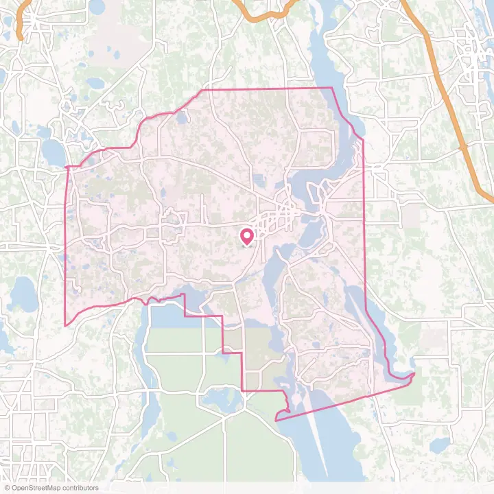 Map of the flower delivery area in Putnam County, Florida