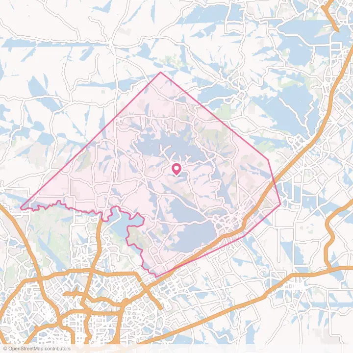 Map of the flower delivery area in Comal County, Texas