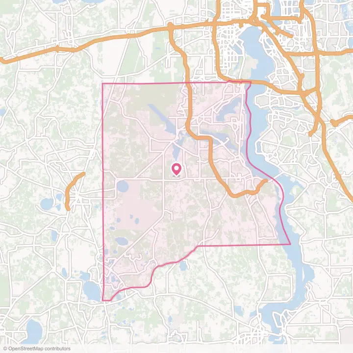 Map of the flower delivery area in Clay County, Florida