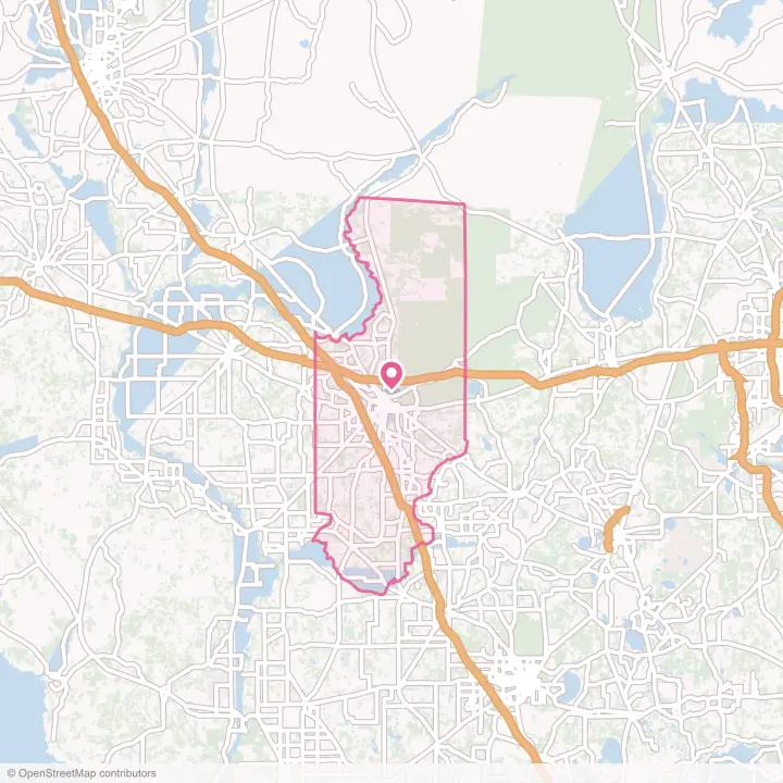 Map of the flower delivery area in Columbia County, Florida
