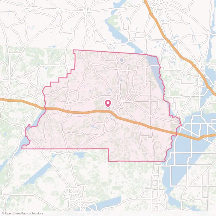 Map of the flower delivery area in Madison County, Florida