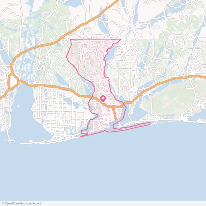 Map of the flower delivery area in Escambia County, Florida