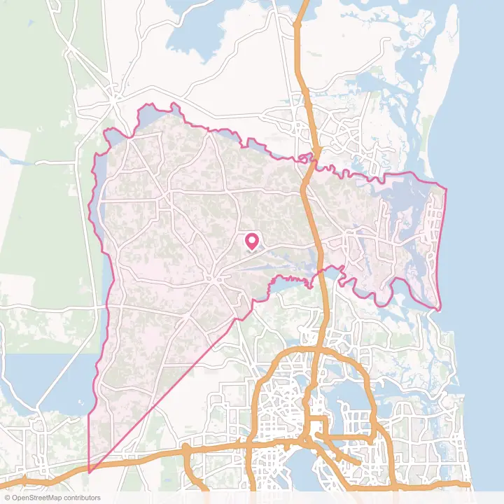 Map of the flower delivery area in Nassau County, Florida