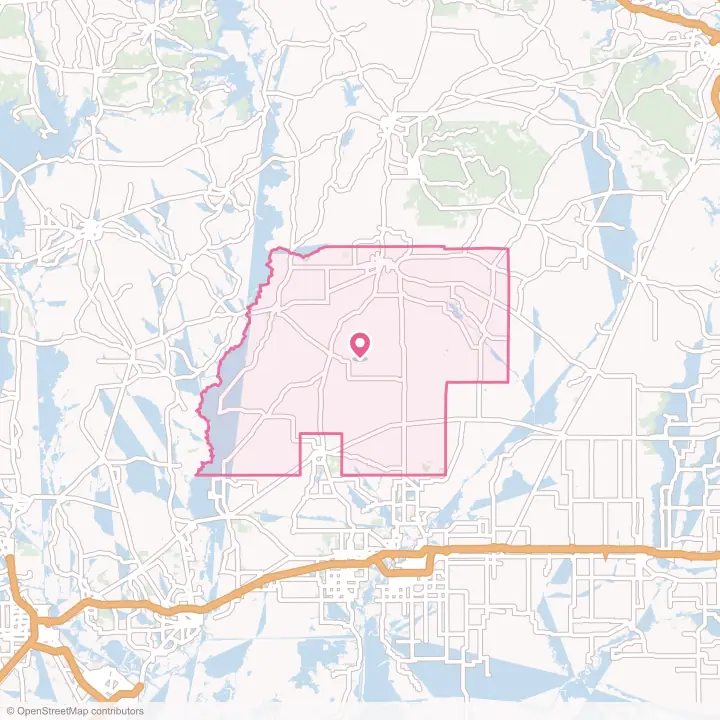 Map of the flower delivery area in Beauregard Parish, Louisiana