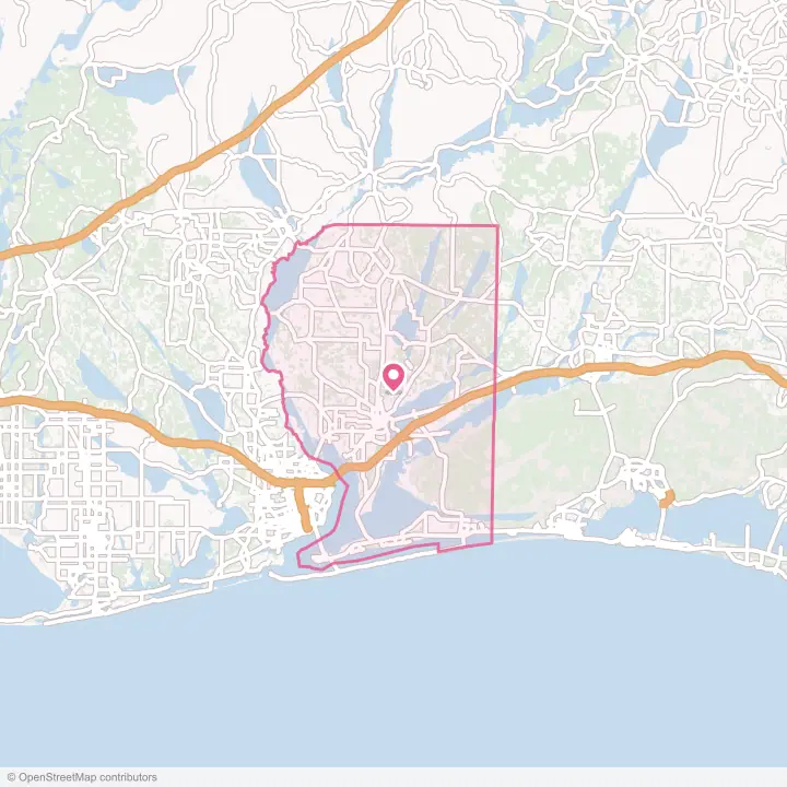 Map of the flower delivery area in Santa Rosa County, Florida