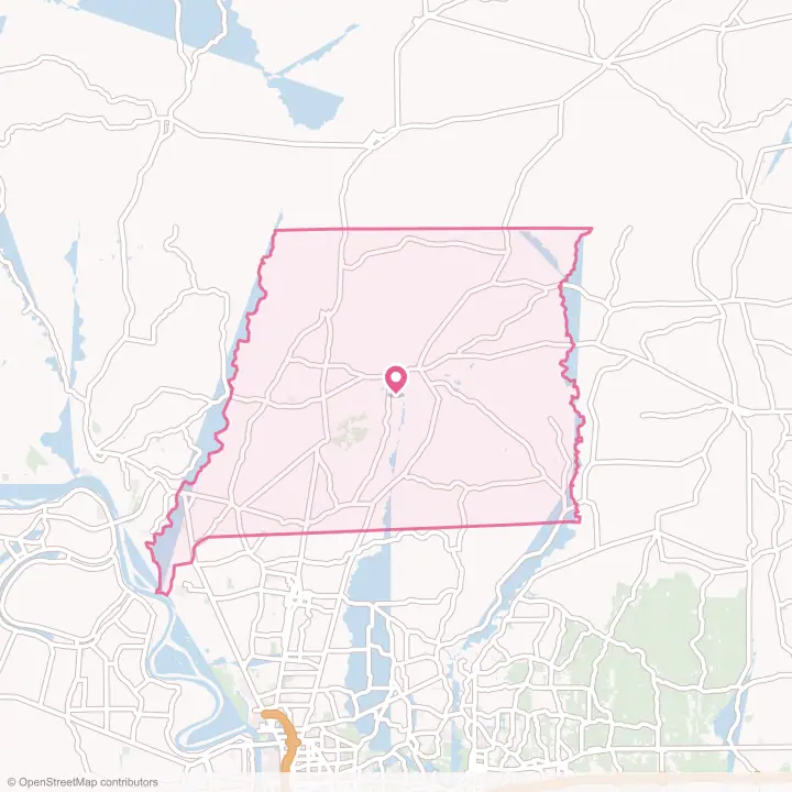 Map of the flower delivery area in East Feliciana Parish, Louisiana