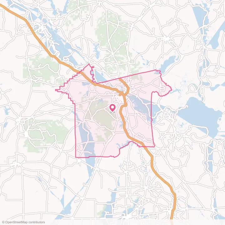 Map of the flower delivery area in Rapides Parish, Louisiana