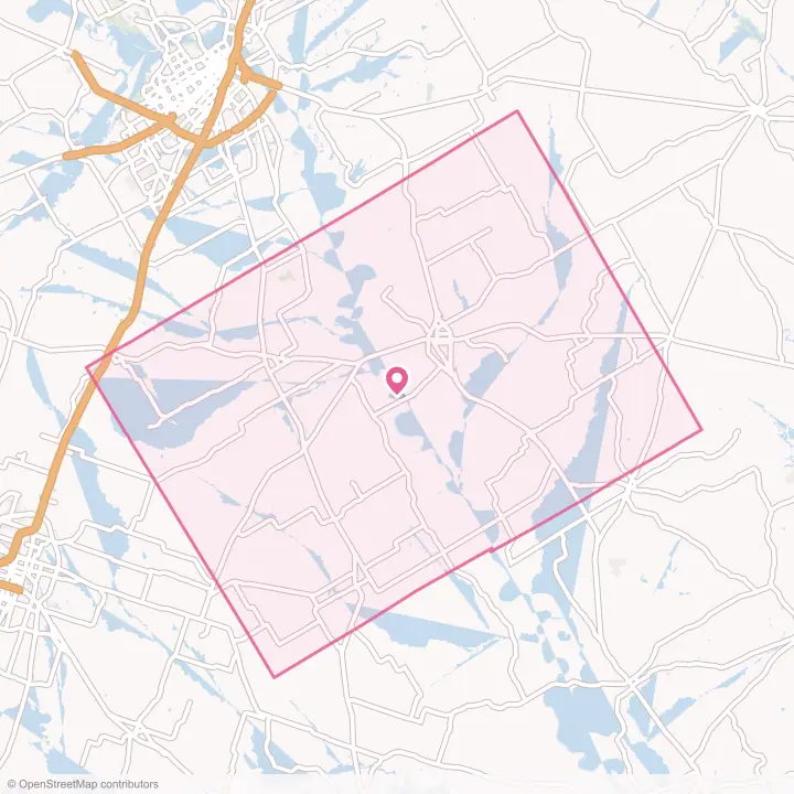 Map of the flower delivery area in Falls County, Texas