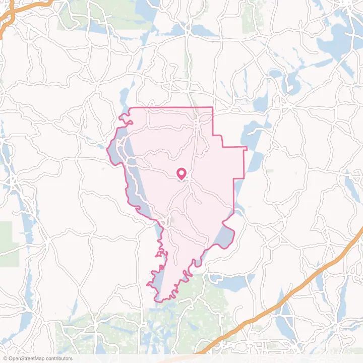 Map of the flower delivery area in Clarke County, Alabama