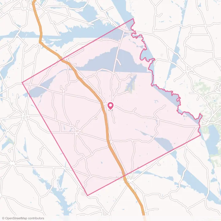 Map of the flower delivery area in Freestone County, Texas