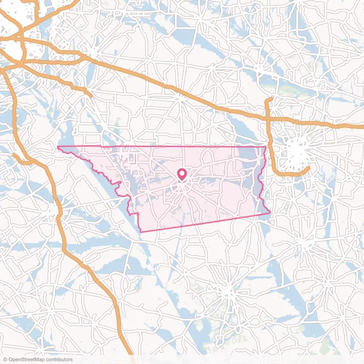 Map of the flower delivery area in Henderson County, Texas