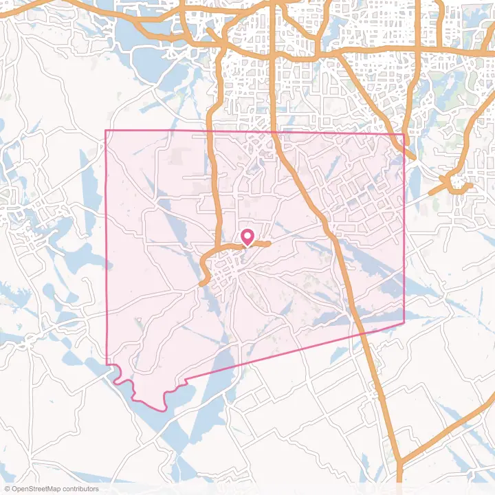 Map of the flower delivery area in Johnson County, Texas