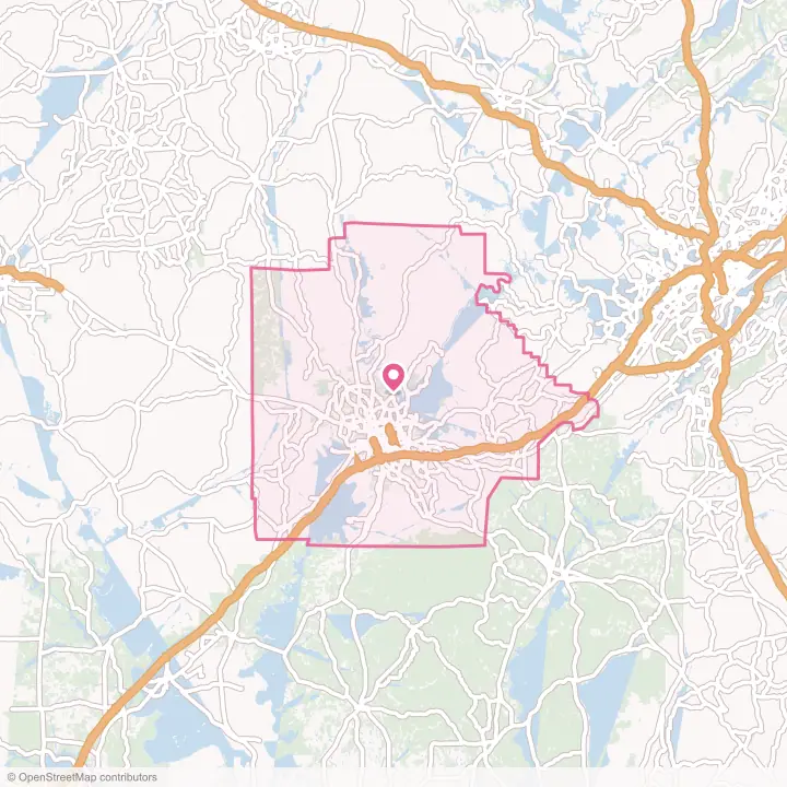 Map of the flower delivery area in Tuscaloosa County, Alabama