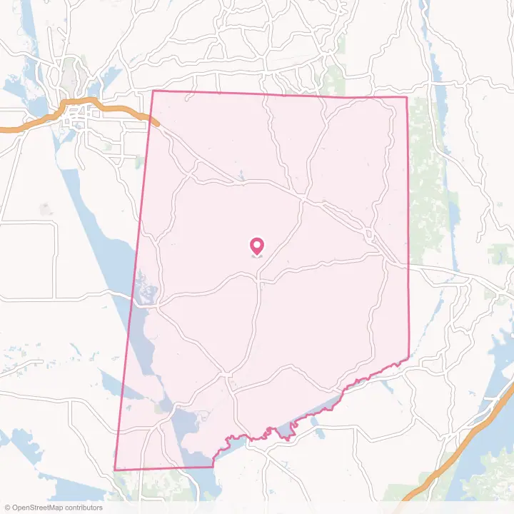 Map of the flower delivery area in Pickens County, Alabama