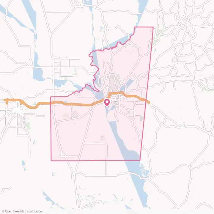 Map of the flower delivery area in Lowndes County, Mississippi