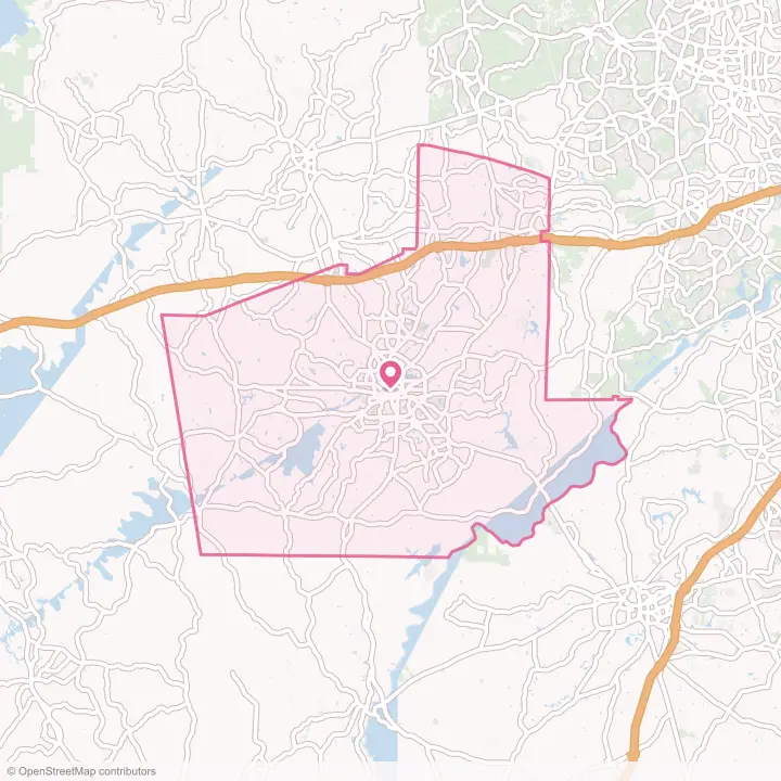 Map of the flower delivery area in Carroll County, Georgia