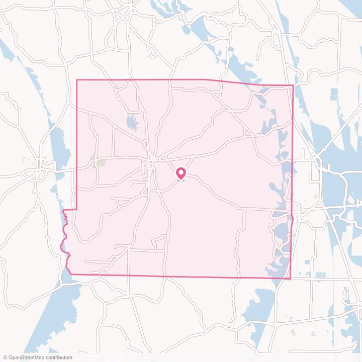 Map of the flower delivery area in Drew County, Arkansas