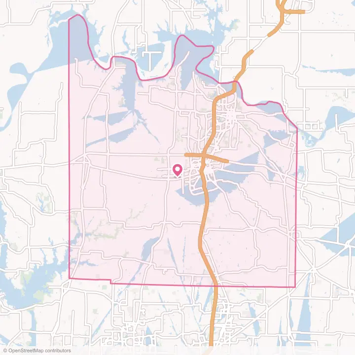 Map of the flower delivery area in Grayson County, Texas