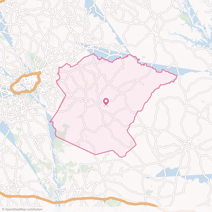 Map of the flower delivery area in Oglethorpe County, Georgia