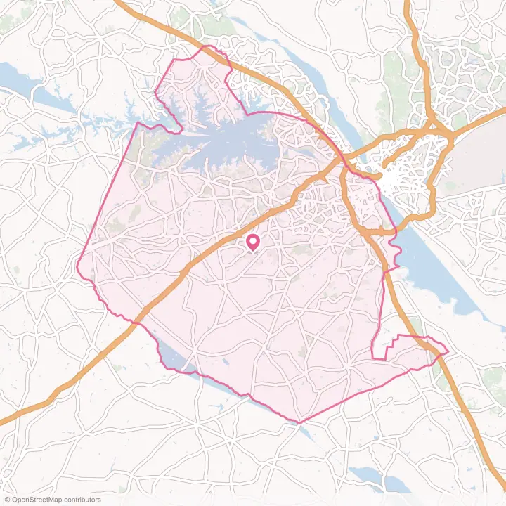 Map of the flower delivery area in Lexington County, South Carolina