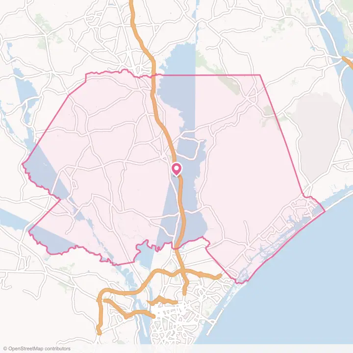 Map of the flower delivery area in Pender County, North Carolina