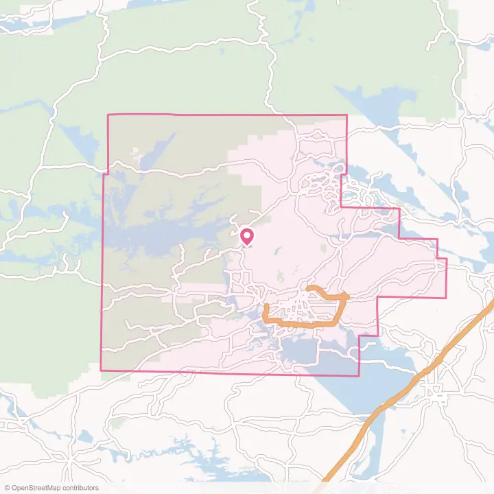 Map of the flower delivery area in Garland County, Arkansas
