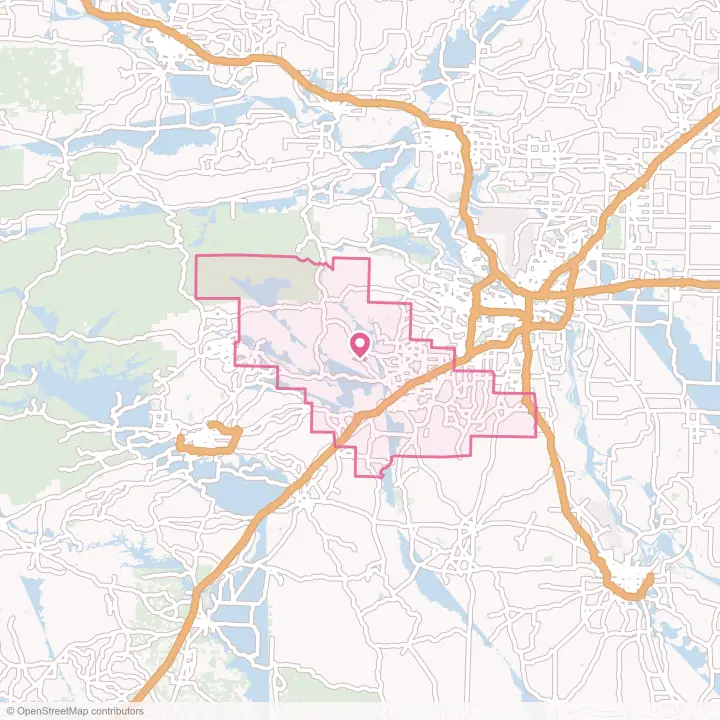 Map of the flower delivery area in Saline County, Arkansas