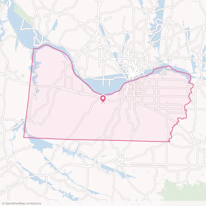 Map of the flower delivery area in Colbert County, Alabama