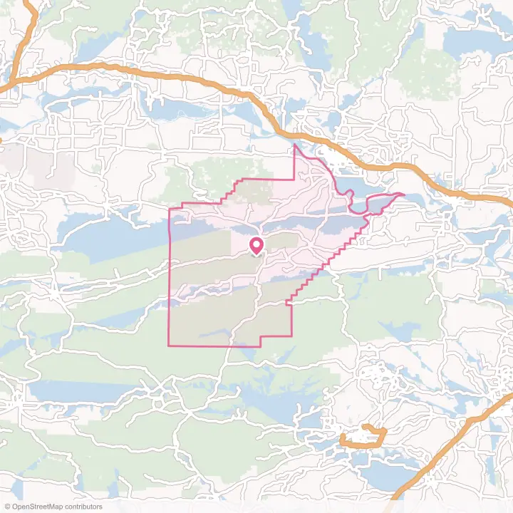 Map of the flower delivery area in Yell County, Arkansas