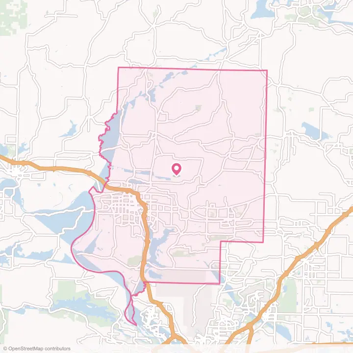 Map of the flower delivery area in Faulkner County, Arkansas