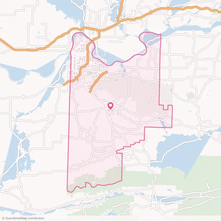 Map of the flower delivery area in Sebastian County, Arkansas