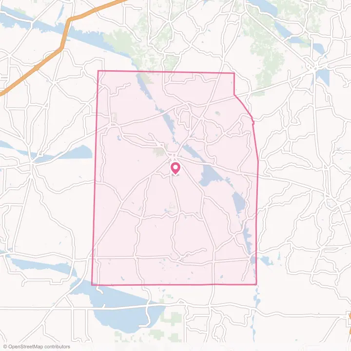 Map of the flower delivery area in Hardeman County, Tennessee