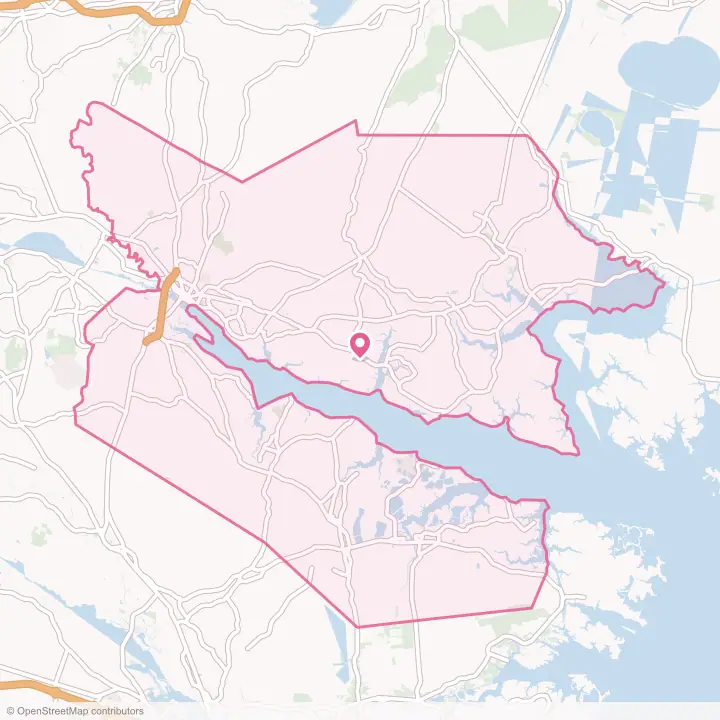 Map of the flower delivery area in Beaufort County, North Carolina
