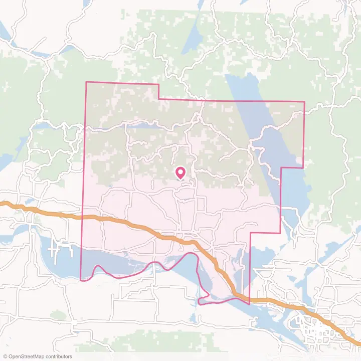 Map of the flower delivery area in Johnson County, Arkansas