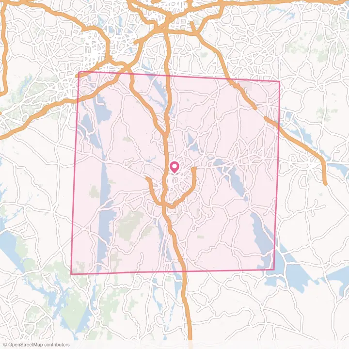 Map of the flower delivery area in Randolph County, North Carolina