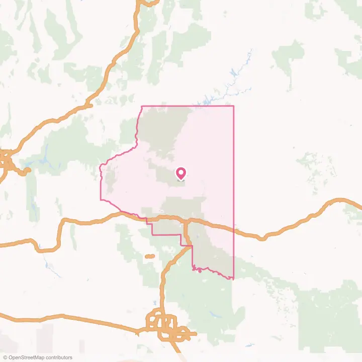 Map of the flower delivery area in Coconino County, Arizona