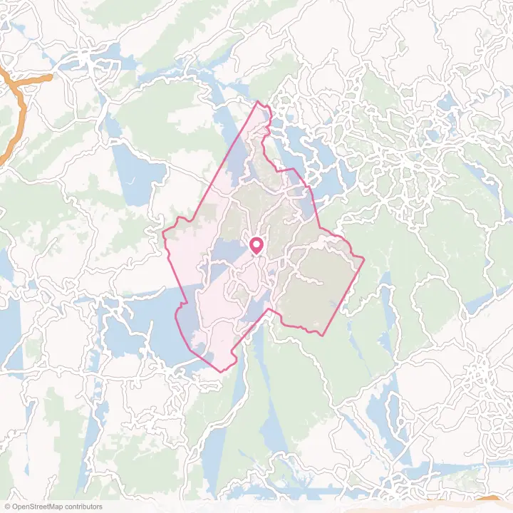 Map of the flower delivery area in Avery County, North Carolina