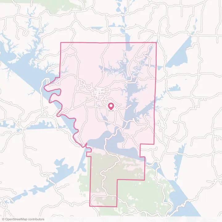 Map of the flower delivery area in Baxter County, Arkansas