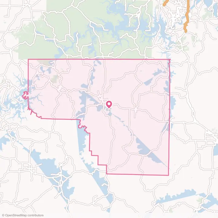 Map of the flower delivery area in Carroll County, Arkansas