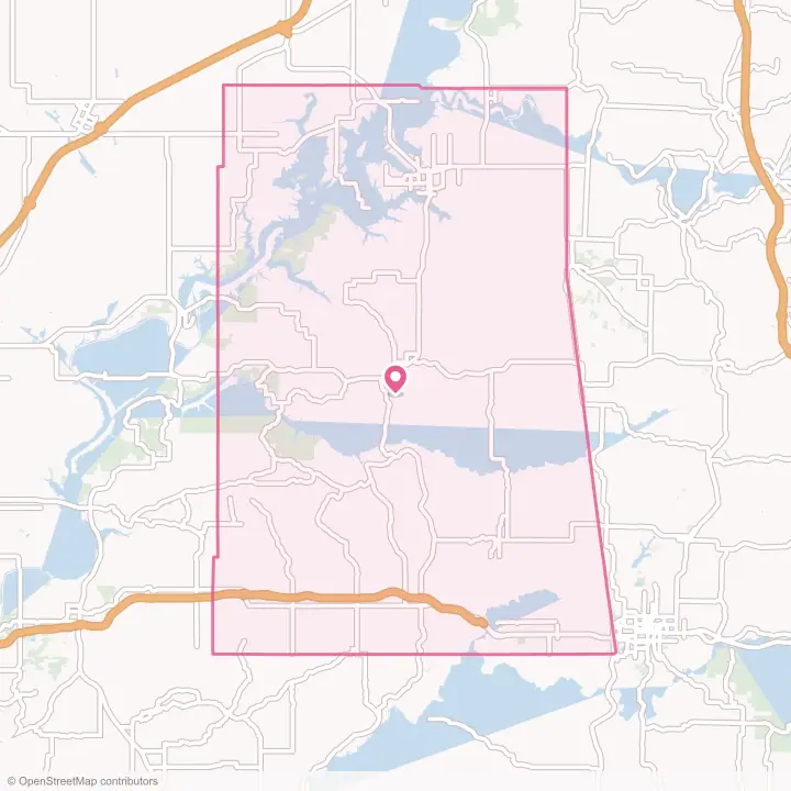 Map of the flower delivery area in Delaware County, Oklahoma
