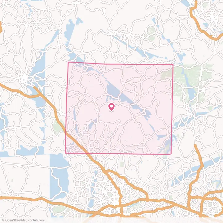Map of the flower delivery area in Stokes County, North Carolina