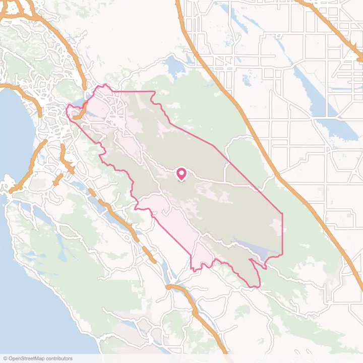 Map of the flower delivery area in San Benito County, California