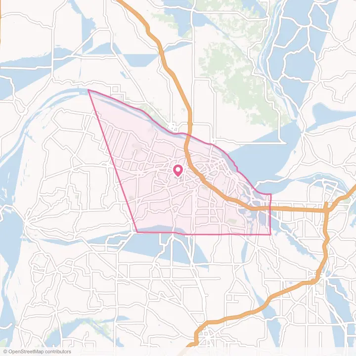 Map of the flower delivery area in McCracken County, Kentucky