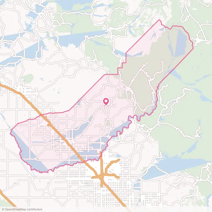 Map of the flower delivery area in Madera County, California