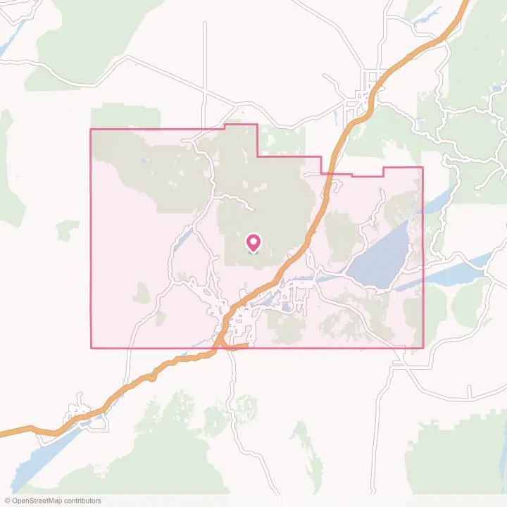 Map of the flower delivery area in Washington County, Utah