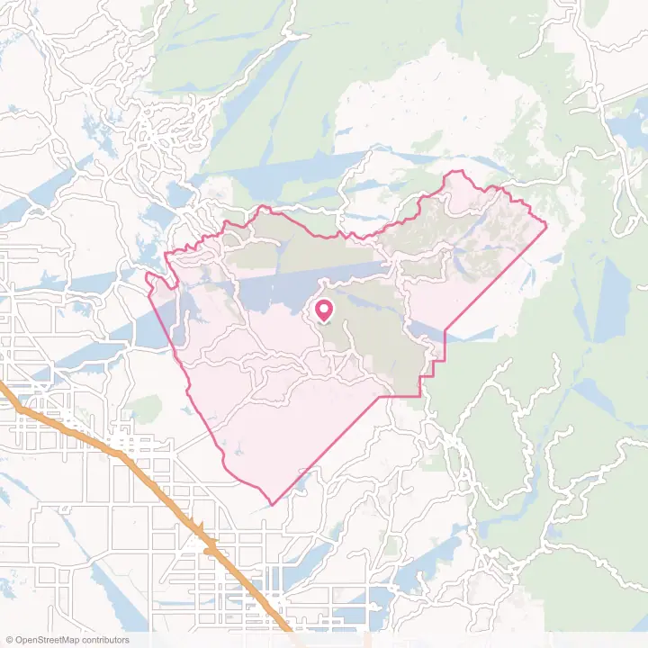 Map of the flower delivery area in Mariposa County, California