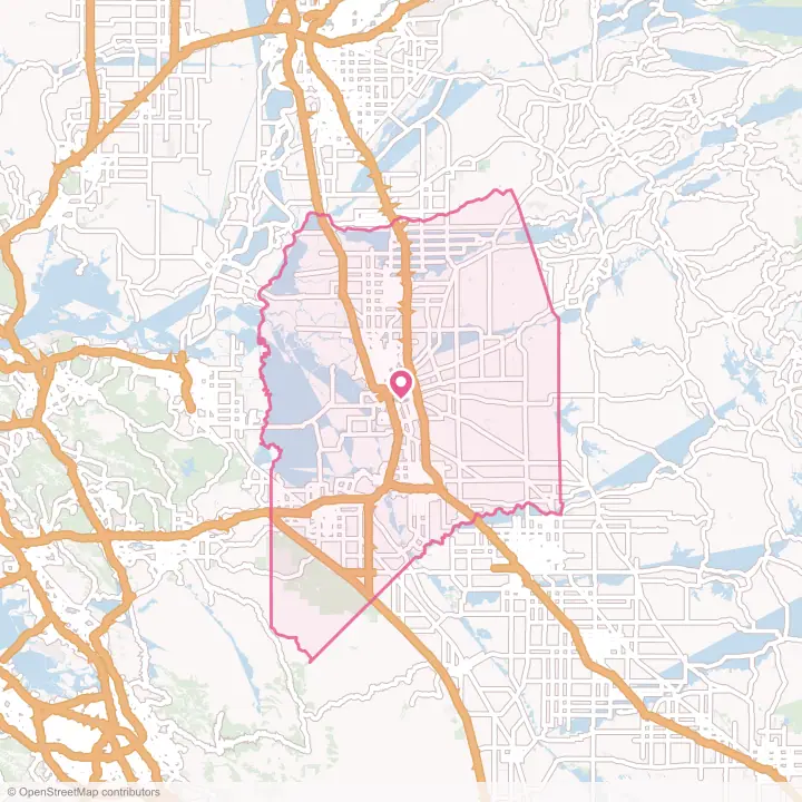 Map of the flower delivery area in San Joaquin County, California
