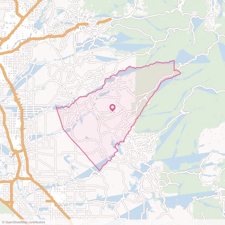 Map of the flower delivery area in Calaveras County, California
